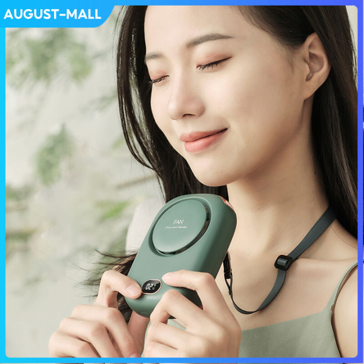 Mini Hanging Neck Fan Handheld Cooling Fan USB Big Wind Bladeless