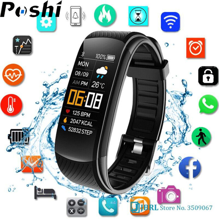 POSHI Original Smart Watch Men Color Touch Screen Sport Smartwatch - Main Image
