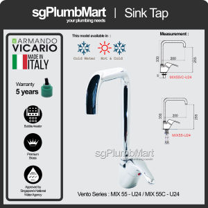 [Made in Italy] Vicario Armado Sink Tap MIX 55-U24/MIX 55C-U24 Kitchen Tap Mixer or Cold Water Only x sgPlumbMart