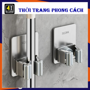 Móc Treo Chổi Dán Tường Inox Không Gỉ - Móc Dán Tường Giữ Cây Lau Siêu Chắc Chịu Lực Tốt 6-8kg - Móc Treo Cây Lau Nhà INOX Dán Tường / Giá Đỡ Chổi - Móc Dính Tường Treo Cây Chổi Lau Nhà Chịu Lực