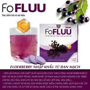 Viên Sủi FoFLUU Elderberry Đan Mạch | Quả Cơm Cháy Vitamin C Kẽm Zn Hòa Tan Nhanh Hương Vị Trái Cây 20 Viên