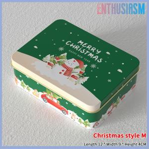 【Enthusiasm】🌟🌟【Hot Sale】🎈 Christmas Transparent Window Tin Box Cookie Candy Tinplate Chocolate Storage Box With Exquisite Lid Christmas Gift Packaging Box