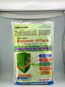 Mancozeb 80% - Zebindiax 80wp 1kg: thuốc trừ bệnh thế hệ mới bột xanh siêu mịn sạch bệnh xanh cây mướt lá.