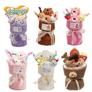 Aoduoyaya Plush Bouquet Doll with Lights Trendy Birthday Gift Cartoon Cute Doll Flower Valentines Day Wedding Decor