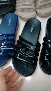 jelly sandal selop karet wanita import merk luofu original model terbaru