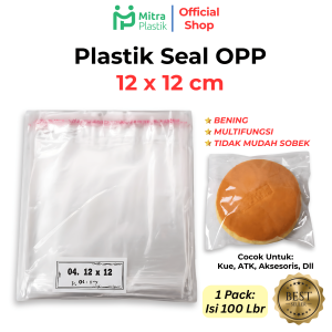Plastik Seal OPP 12x12 (100 lembar) Kemasan Kue Basah Kering Roti Donat Aksesoris Undangan 12 x 12
