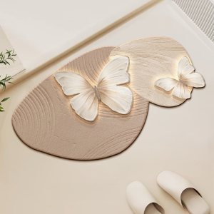 Special-shaped Butterfly Diatom Mud Floor Mat Super Absorbent Shower Doormats Non Slip Entrance Rugs