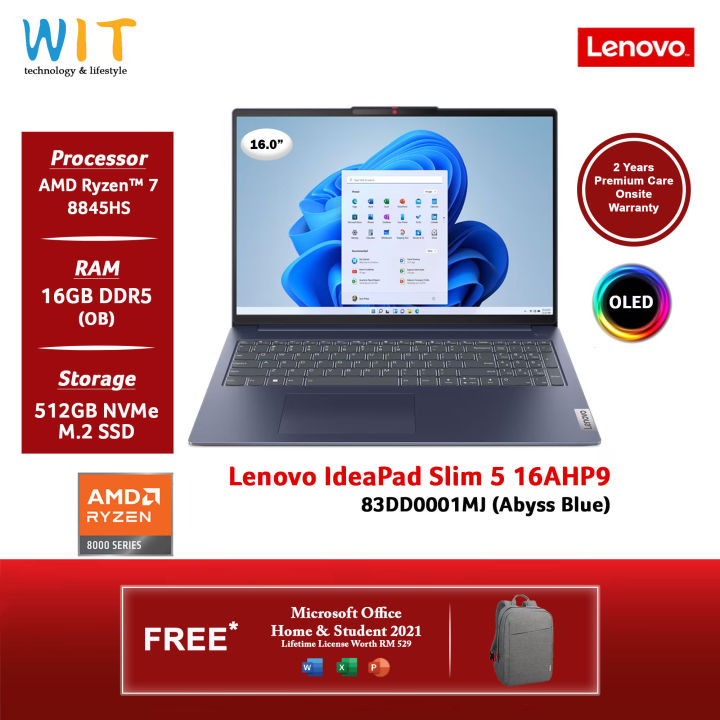 Lenovo IdeaPad Slim 5 16-in Touch Laptop w/Ryzen AI 7, 512GB