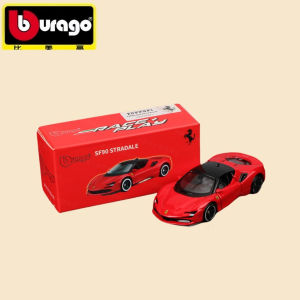 Mô hình xe hơi Bburago Ferrari SF90 Stradale màu đỏ 1:64 bằng hợp kim đúc - đồ chơi sưu tầm với cửa mở được cho bé trai và những người đam mê