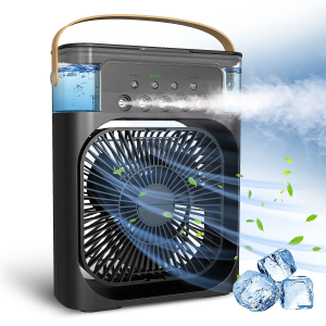 Desktop Humidifier Cooler Spray Mist Fan Usb Air Cooling Fan with 7 Colors LED Light
