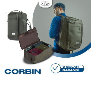 Tas Ransel Punggung Backpack Jinjing Selempang Punggung Koper 3 in 1 Travel Traveling Backpacker Kerja Harian Laptop 16 Inch Pria Wanita Dewasa ATVA Corbin Series Olive
