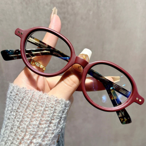 Kacamata Anti Radiasi Photochromic Oval wanita temperamen vintage