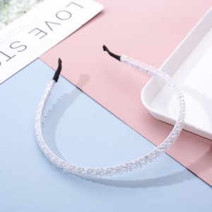 ที่คาดผมสไตล์เกาหลีระดับไฮเอนด์แถบคาดศีรษะประดับลูกปัดคริสตัลสองแถวกระพริบสุด MODE Korea ที่รัดผมขายส่งเครื่องประดับผม