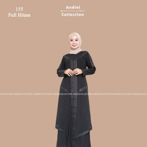 Gamis Abaya Turkey Amarta 155 Warna Hitam Dewasa Motif Bordir Payet layer Ceruti Andinicollection
