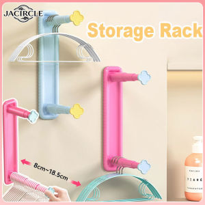 JACIRCLE Wall Mounted Hanger Storage Rack Adjustable Double Layer Hanging Retractable Rack Home Closet Bathroom Use