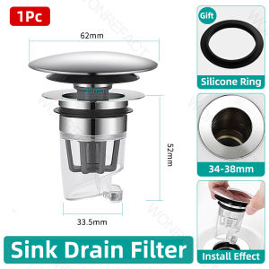 Bathroom Washbasin Drain Spring Core Magnetic Pressure Type Anti-Odor Filter Sink Drain Plug Filter