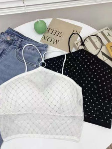Cross Tanktop Knit Wanita Crop Tank Top