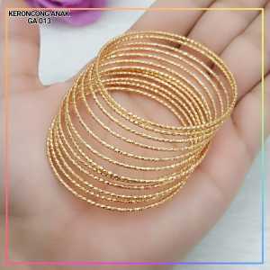 Nice Jewelry Gelang keroncong anak 12pcs perhiasan wanita lapis emas gold GA 013