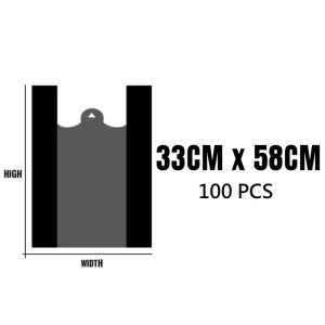 🇸🇬【SG stock】50/100psc Flat/Handle Garbage Bag Thickened Disposable Trash Bags Rubbish Bags Dustbin bag Thick Rubbish Bag Plastic Bag Eco-friendly black trash bag