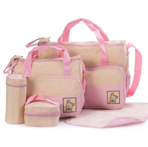 5 in1 Nursing Bag Maternity Nappy Tote Bag With Changing Mat Large Capacity Mummy Baby Diaper Moomy Bags For Travel
