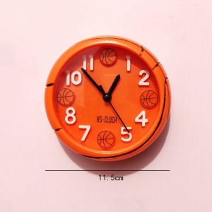 CURRANT Basketball Football Shaped Clock 3D Creative Alarm Clock Battery Powered Round Digital Clock Bedroom
