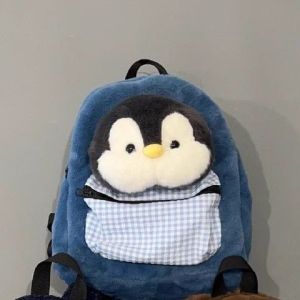 【Ship in 24H】Cartoon Otter Plush Backpack /Anime Style  / Japanese Animal Backpack / Penguin / Large Capacity Bag / Cute Everyday Commuter Bag