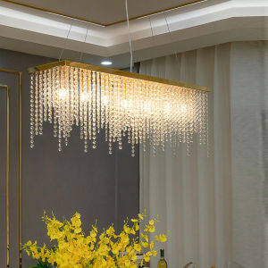 Luxury Square/Circulair Crystal Chandelier Modern Led Tassels Linear Raindrop Ceiling Light Fixture for Dining Room Living Room Kitchen Island Bedroom. Hoteml Hall Villa Staiercase Light Ceiling Lamp