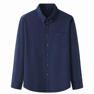 【Plus Size】60-175KG Men Korean Style Loose Plain Collar Long Sleeve Tops Male Large Big Size Oversized Casual Formal Shirts