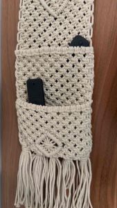 Macrame remote pouch