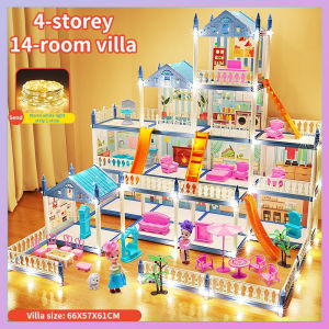 Children Pretend Play Toys Set Little Princess Castle Simulation Villa House Birthday Gift For Girls