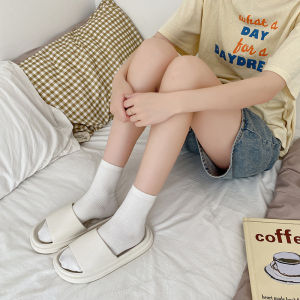 Thick and Soft Bottom Black/ White Flip-Flop Comfortable Base Casual Outdoor Summer House Slipper Sandal Slides (Size Euro36-45)