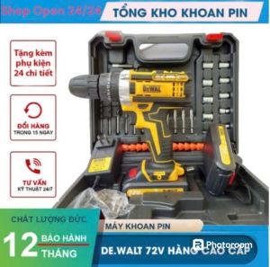Máy khoan pin Dewalt 36V  máy bắn vít 36V  bộ khoan đa năng khoan tườngbắn vitmở bulong- Tặng kèm phụ kiện 24 chi tiết ( Bảo hành 12 tháng )