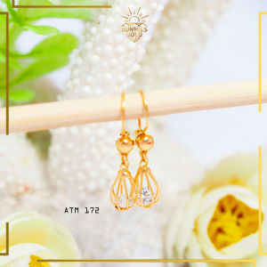 ANTING EMAS KADAR 375/ 8 KARAT DAN KADAR 300 / 6 KARAT ANTING MODEL TERBARU ANTING LAMPION CINTA KRISTAL ANTING WANITA EMAS SUPER CANTIK ATM 172