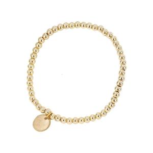 Premium Stainless Steel Stretchable Bead Bracelet Golden Sphere Design Business Casual Accessory