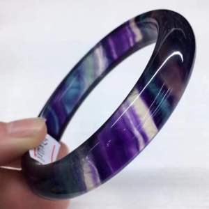 超级漂亮的七色萤石手镯 Super beautiful seven-color fluorite bracelet size: 52-72mm