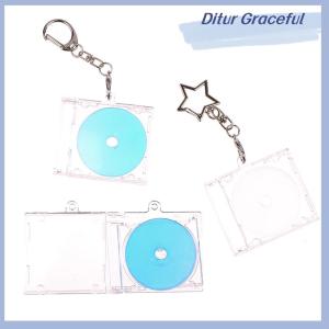 Ditur 1 bộ mini NFC chức năng CD đĩa trường hợp Móc Chìa Khóa thiết bị ngoại vi kỷ niệm Album Key chủ cho tự làm ba lô Mặt dây chuyền