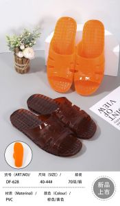 MenS Solid Color Flat Sole Cowhide Slippers For Home And Outdoor Use PVC Breathable Slide Sandals DadS MenS Shoes Work Safety Slippers
