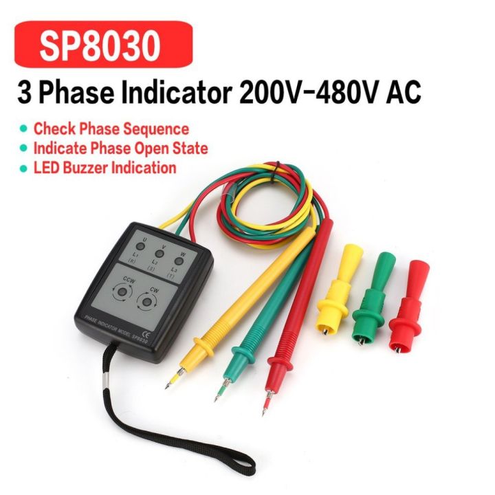 SP8030 Phase Detector Rotation Tester 3Phase Alternating Current Phase ...