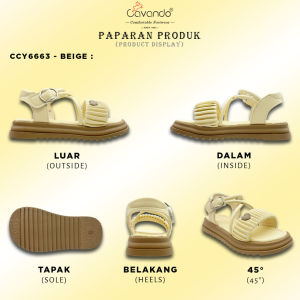 Cavando Kids Shoe CCY6663/CCY6664 Beige/Pink - Kasut Kanak-Kanak Kasual Ringan Selesa
