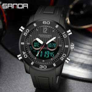 Top Brand SANDA Mens Watches Sport 2Time LED Display Military Digital Waterproof Alarm Watch Waterproof Stopwatch Clock