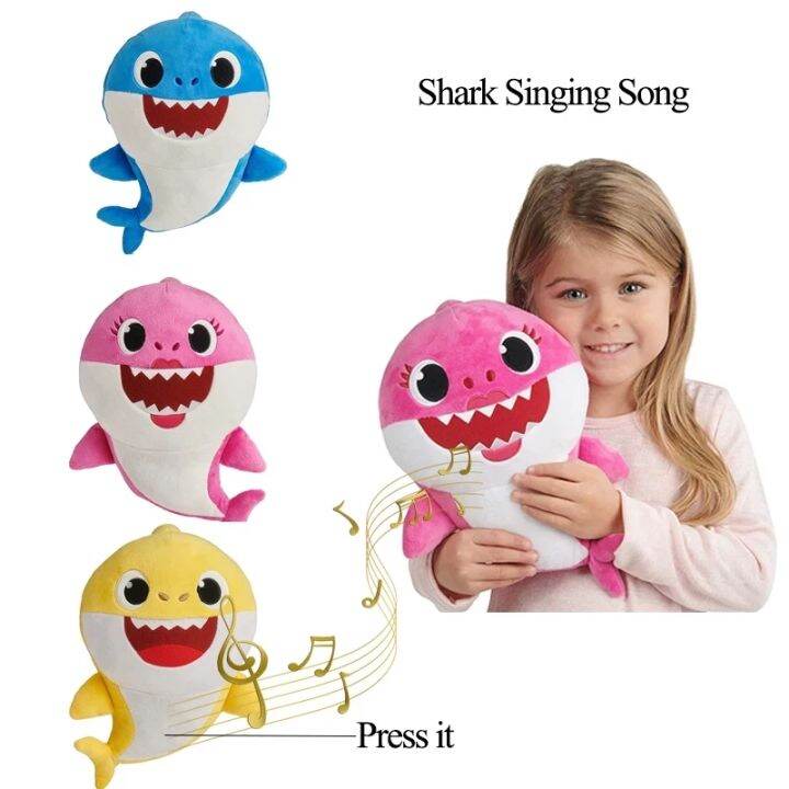 Baby Shark Plush Toy with Music Sound Baby Cartoon Stuffed Plush Toys ...