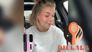 Numoya - Numoya Go Brush Pro Numoya Portable Straightener Brush - Gobrush Pro Portable Go Brush Pro Cordless Hair Straightener Brush USB Rechargeable (Black)