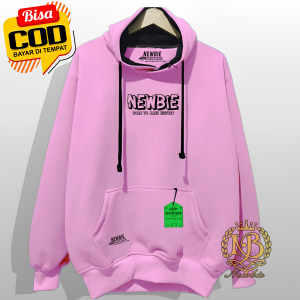 Jaket pria hoodie terbaru 202 keren gaya distro sweater cowok brand NEWBIE tebal warna Pink suiter dewasa laki laki sweter hodie polos jumper jombo terbaru jumpper oblong big size M L XL XXL cod bayar ditempat jacket zipper style korean premium