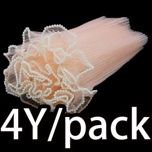 (4 Yards/bag) 28cm Wave Yarn Pearl Edge Yarn Valentines Day Gift Flower Packaging Material Wedding Decoration Lace Handmade DIY Production