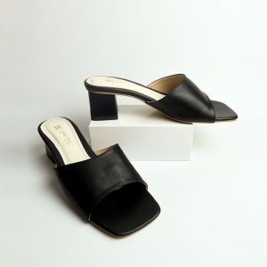 Sandal Heels Wanita 41 42 43 44 45 Jumbo Putih Hitam Cream - sandal hak tahu 5cm ibu kondangan