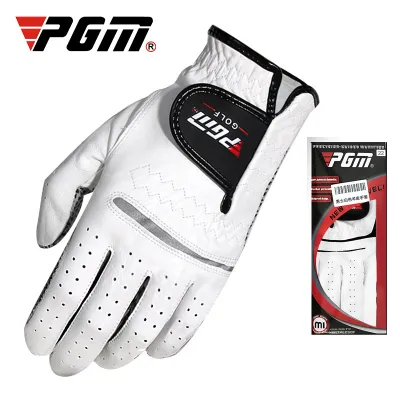 PGM Authentic Mens Golf Gloves Breathable Leather Sheepskin Left Right Hand Anti-skid Beginner Practice Golf Accessories st001