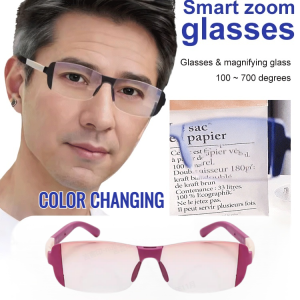 Auto Zoom Anti Blue Light Reading Glasses Changing Color Portable Comfortable Presbyopic Glasses For Elderly