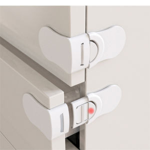 Baby Safety Lock Cabinet Drawer Anti-Pinch Hand Lock Plastic White Safety Buckle Child Protection Lock 1Pc