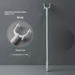 【SKIT SG】77-130cm Upgraded Extendable Aluminium Clothes Fork Laundry Hanger Rod Fork Stick Retractable Aluminium High Quality Laundry Hanger Extendable Rod Fork Stick Cloth Hangers Multifunctional Telescopic Clothes Drying Rod Clothesline Garment Store