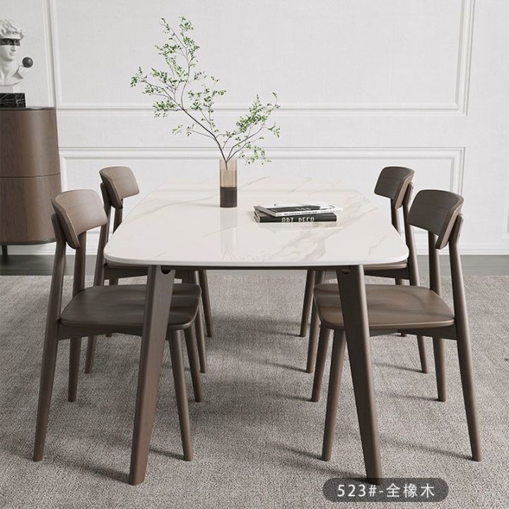 Slate dining table solid wood home modern simple light luxury highend